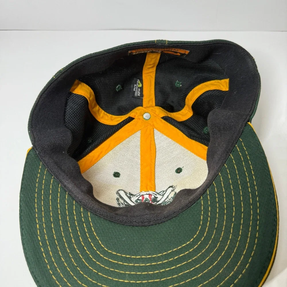 Pukka Headwear 360 Elite Baseball Cap Athletics Fitted Hat Green Yellow S/M